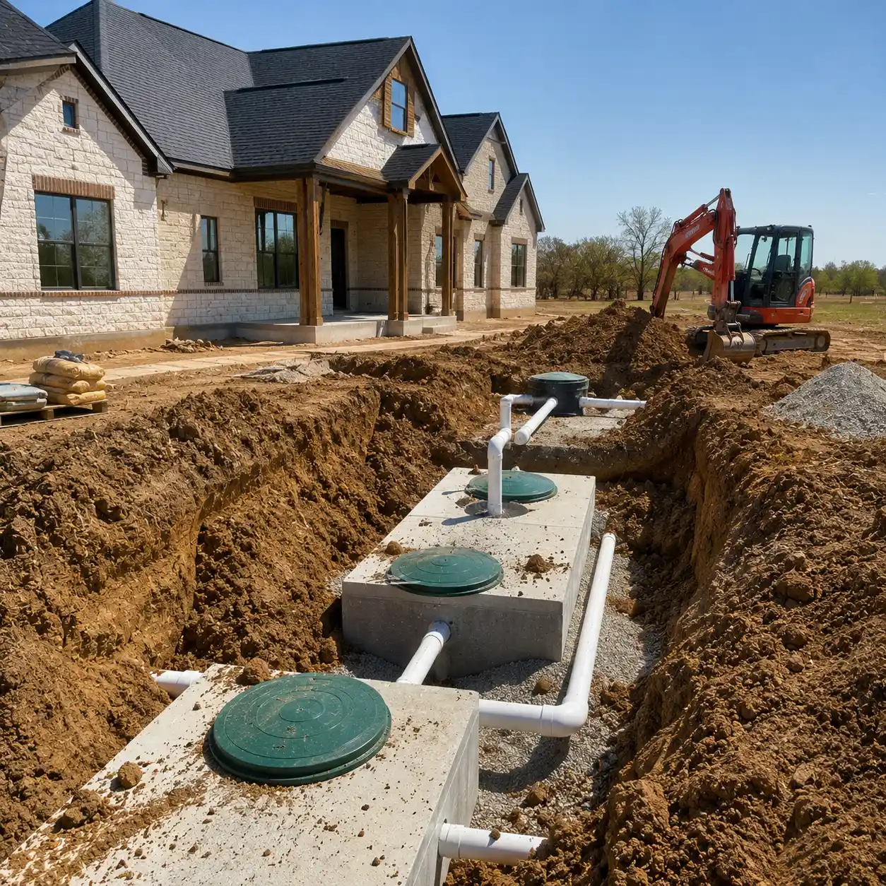 Septic excavation at a home